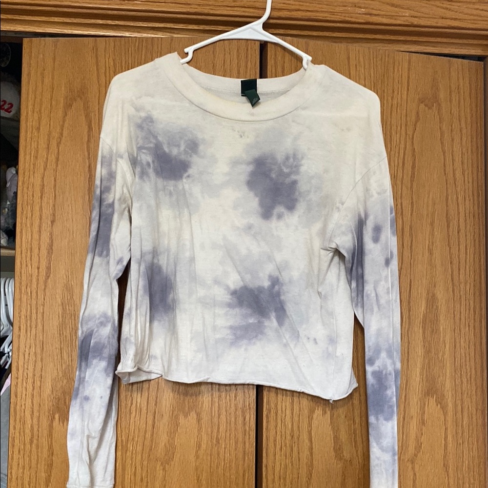 Distressed Tie-Dye Long Sleeve Top